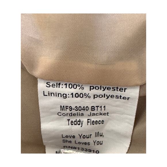 Show Me Your Mumu X RTR Beige Faux Shearling Cordella Jacket Size XL - Picture 10 of 10